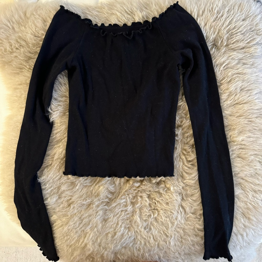 Brandy Melville John Galt off the shoulder black crop top